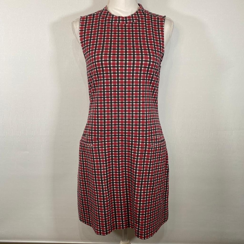 Sanctuary Gingham Crew Neck Sheath Midi Dress